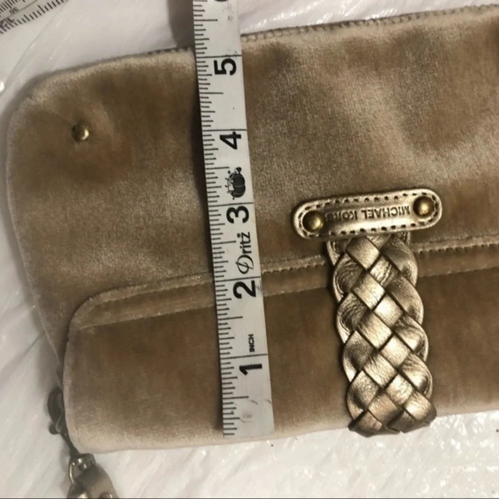 Michael kors tan velour mini bag